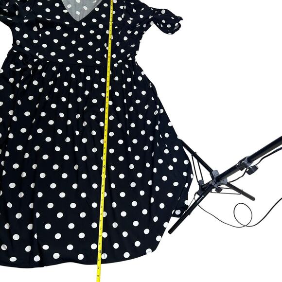 NWT AVA & VIV Black And White Polkadot MIDI Dress Size 2X Summer Beachy - Picture 8 of 8